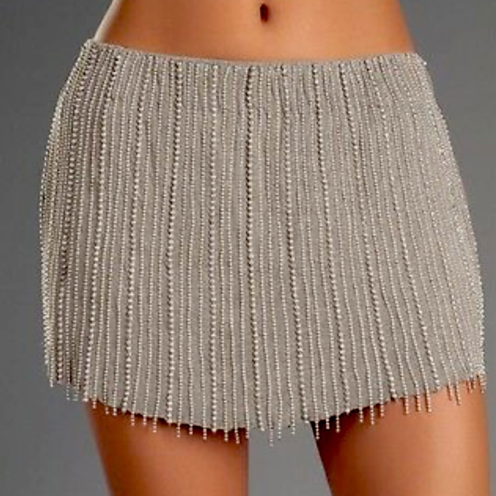 Garner Grace Metallic Chain Mini Skirt